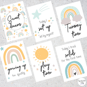Sweet Rainbow Baby Milestone Cards