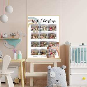 Baby's First Year Photo Collage - Boho Rainbow