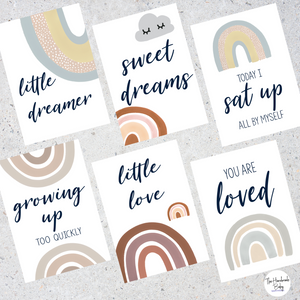 Boho Rainbow Baby Milestone Cards