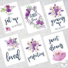 Load image into Gallery viewer, Purple Floral Baby Milestone Cards

