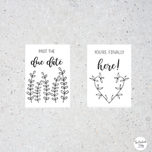 Black and White Pregnancy Milestone Cards