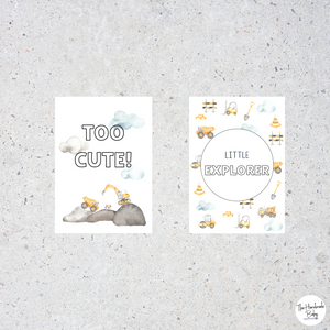 Construction Baby Milestone Cards