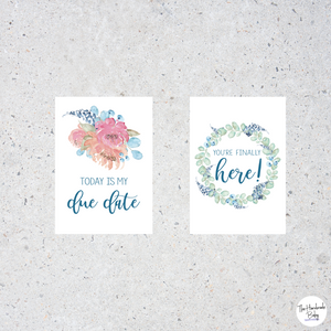 Floral Pregnancy Milestone Cards