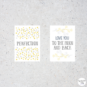Yellow and Grey Baby Milestone Cards