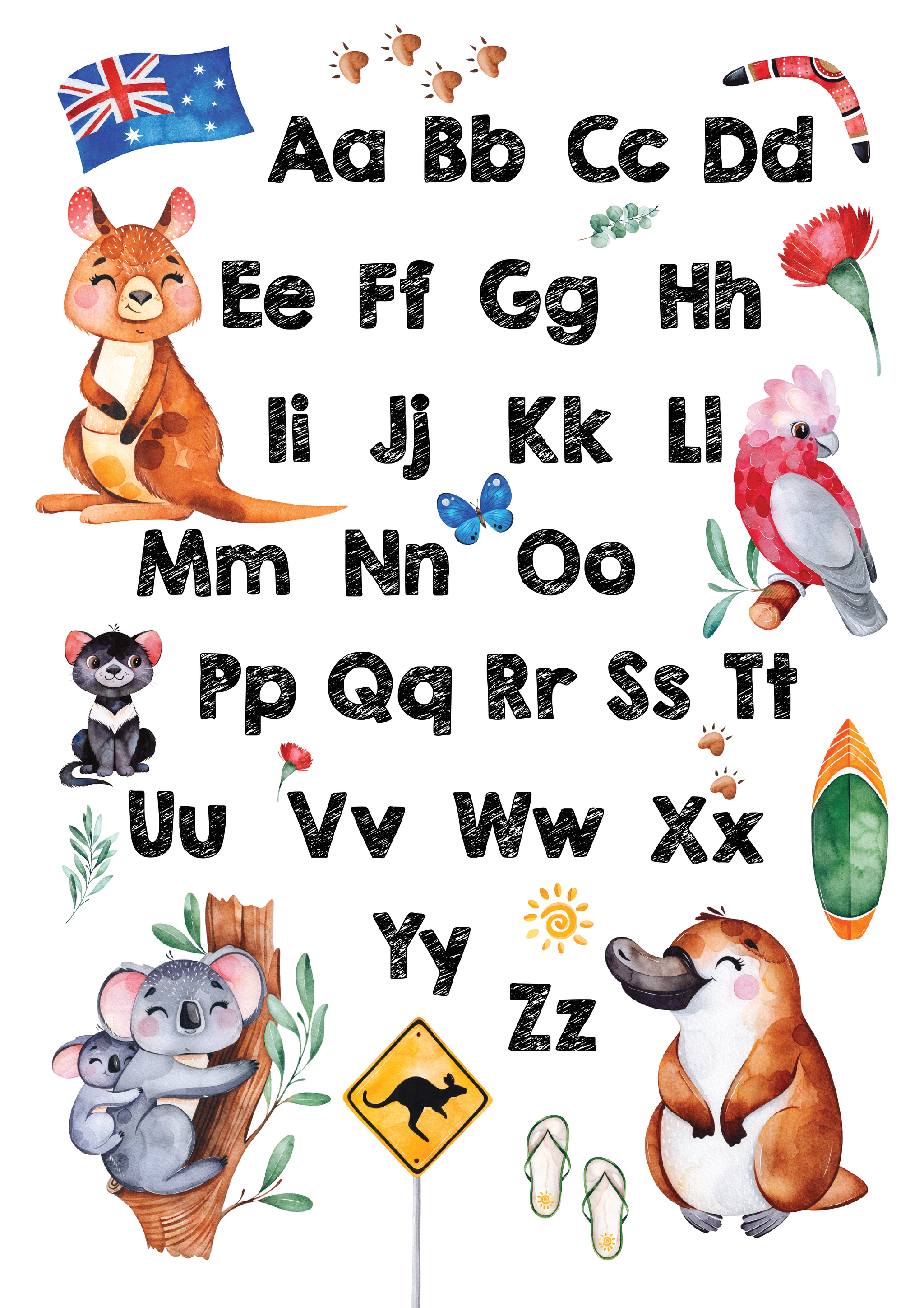 Australian Alphabet Print – The Handmade Baby Boutique