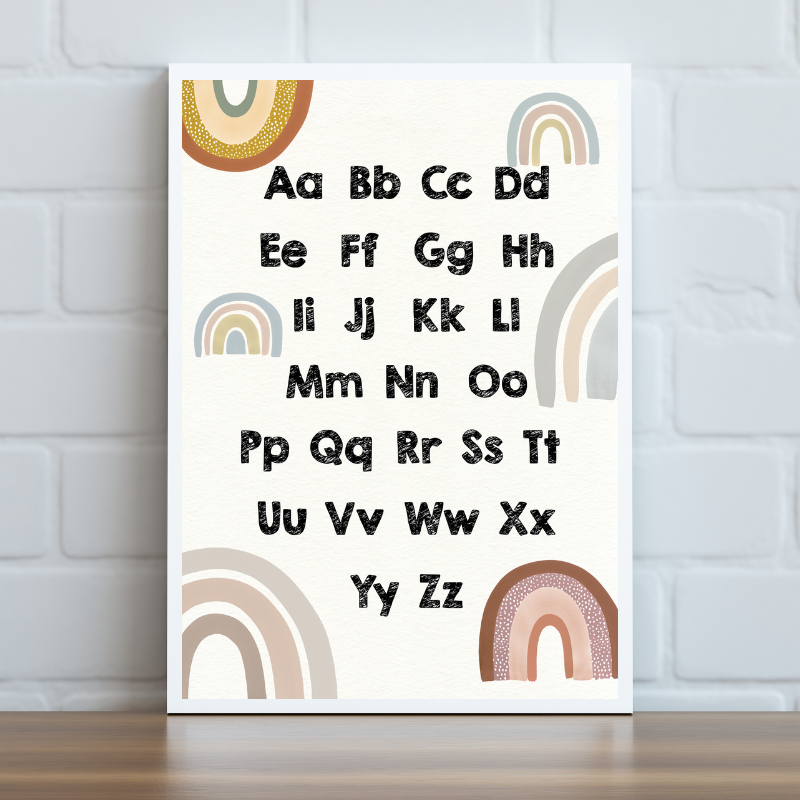Boho Rainbow Alphabet Print