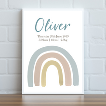 Load image into Gallery viewer, Boho Rainbow Personalised Print
