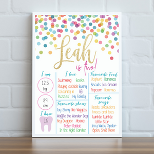Confetti Milestone Board