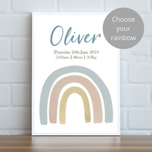 Load image into Gallery viewer, Boho Rainbow Personalised Print
