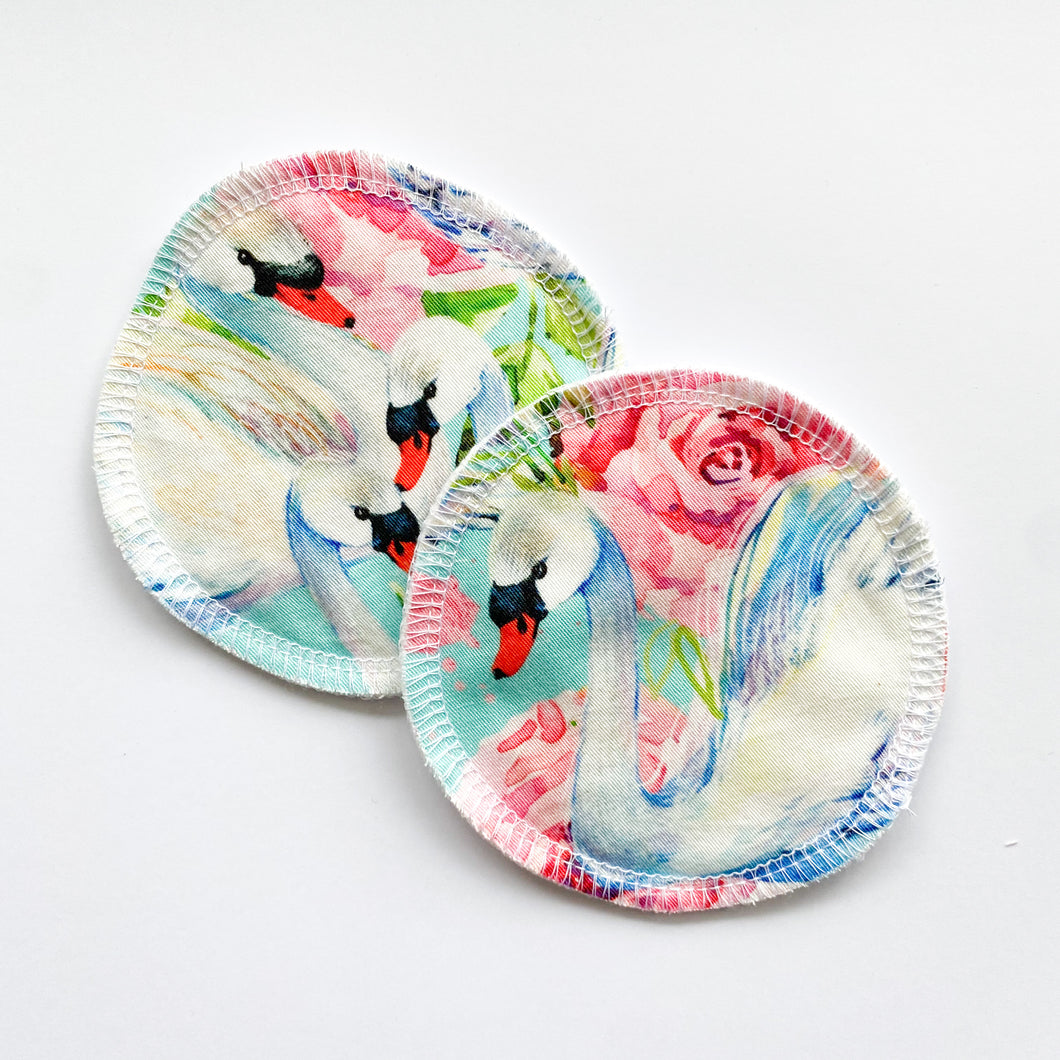 Reusable Breat Pads - Swans