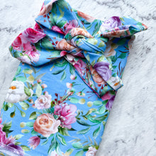 Load image into Gallery viewer, Blue Zara Swaddle &amp; Headband

