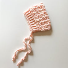 Load image into Gallery viewer, Newborn Bonnet - Bell Style - Blush
