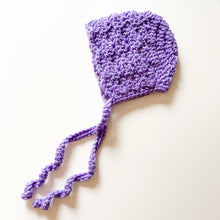 Load image into Gallery viewer, Newborn Bonnet - Shelby Style - Lavender
