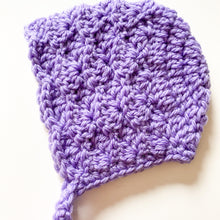 Load image into Gallery viewer, Newborn Bonnet - Shelby Style - Lavender
