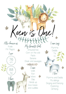 Safari Birthday Board