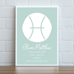 Zodiac Symbols - Personalised Print