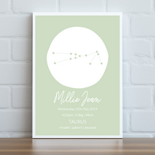 Load image into Gallery viewer, Zodiac Chart Constellations - Personalised Print
