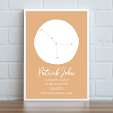 Load image into Gallery viewer, Zodiac Chart Constellations - Personalised Print
