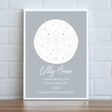 Load image into Gallery viewer, Zodiac Signs - Personalised Print
