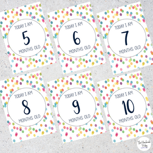 Rainbow Confetti Baby Milestone Cards