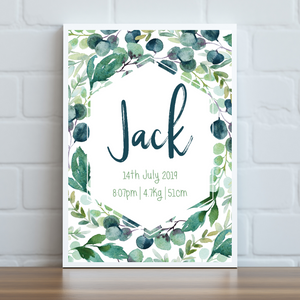 Leafy Green Personalised Print