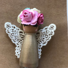Load image into Gallery viewer, Gold Angel Peg Doll
