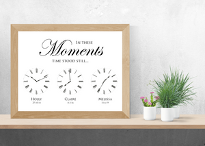 In These Moments Time Stood Still Personalised Print