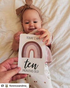Boho Rainbow Baby Milestone Cards