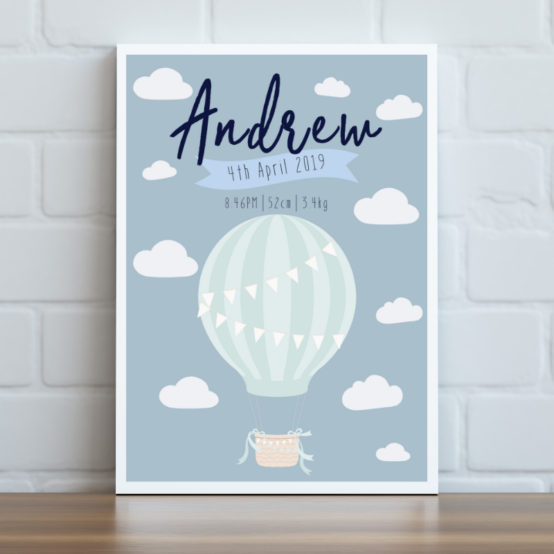 Hot Air Balloon Personalised Print