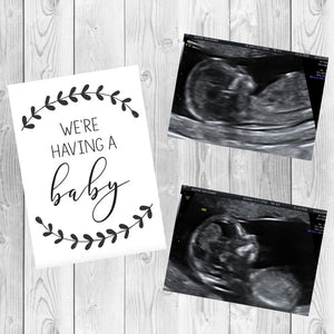 Black and White Pregnancy Milestone Cards