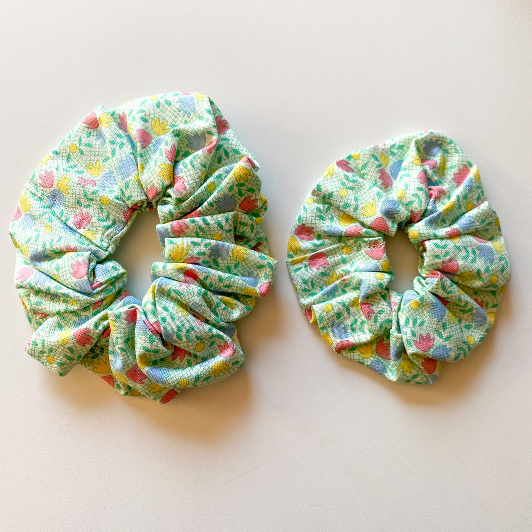 Mummy & Me Matching Scrunchies - Green Floral