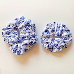 Mummy & Me Matching Scrunchies - Blue Floral