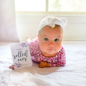 Purple Floral Baby Milestone Cards