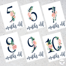 Load image into Gallery viewer, Pink Floral Baby Milestone Cards
