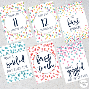 Rainbow Confetti Baby Milestone Cards