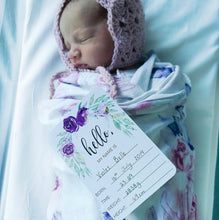 Load image into Gallery viewer, Purple Floral Baby Milestone Cards
