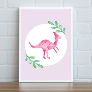 Pink Dinosaur Print