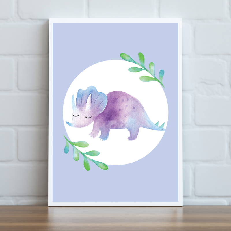 Purple Dinosaur Print