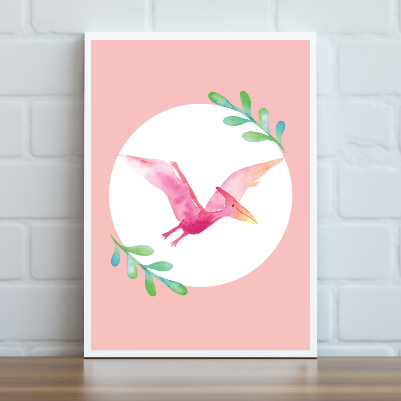 Red Dinosaur Print