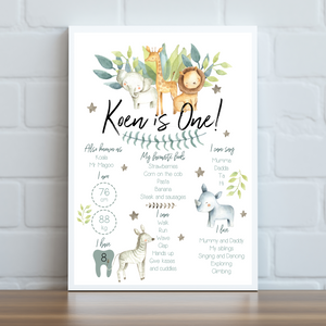 Safari Birthday Board