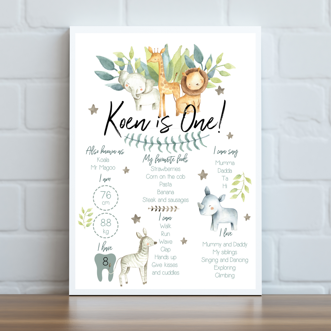 Safari Birthday Board