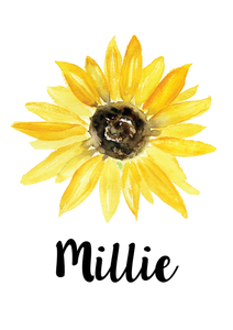 Single Sunflower Personalised Print