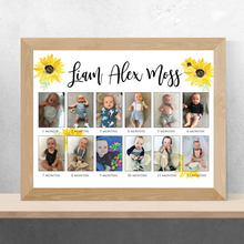 Load image into Gallery viewer, Baby&#39;s First Year Photo Collage - Sunflower
